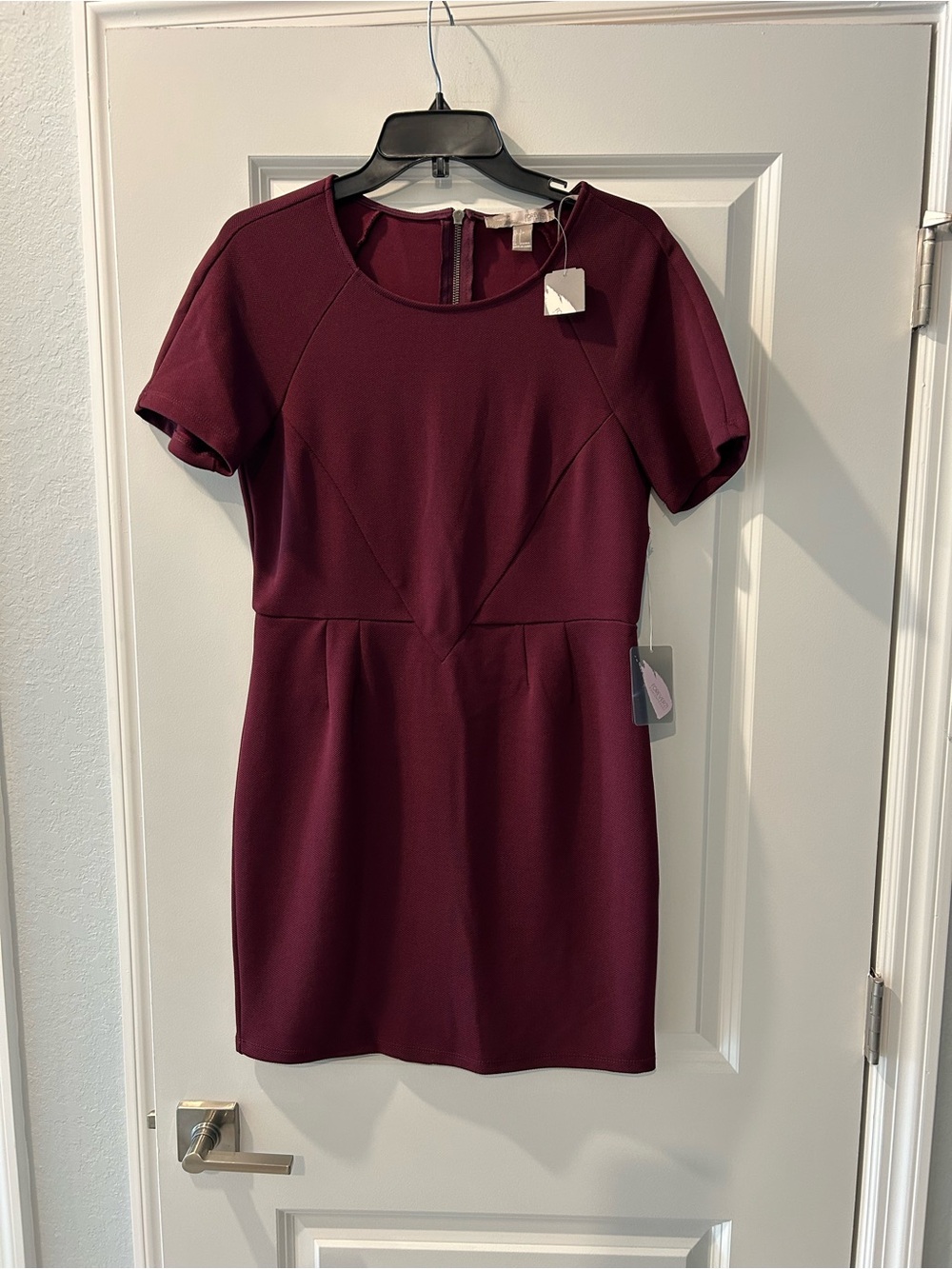 Forever 21 Short Sleeve Sheath Dress - Wine